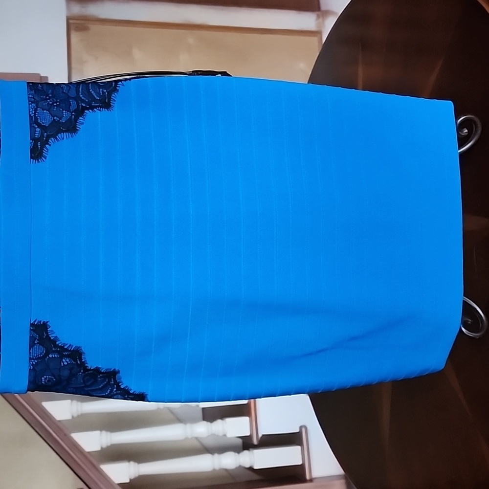 Guess Mini Dress ๐ size 4 Blue color-black lace - Picture 6 of 17